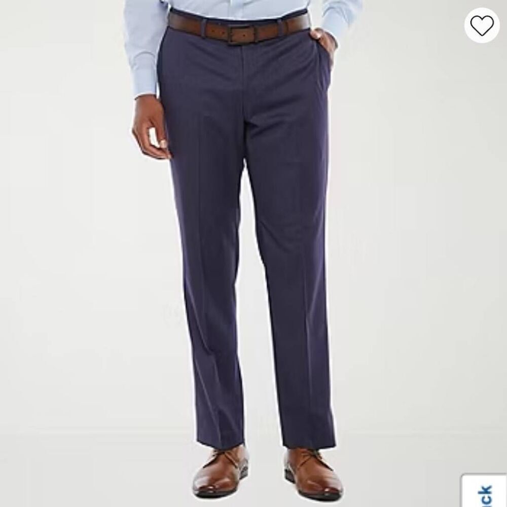 Van Heusen Cool Flex Mens Stretch Fabric Slim Fit Flat Front Suit Pant 46x32